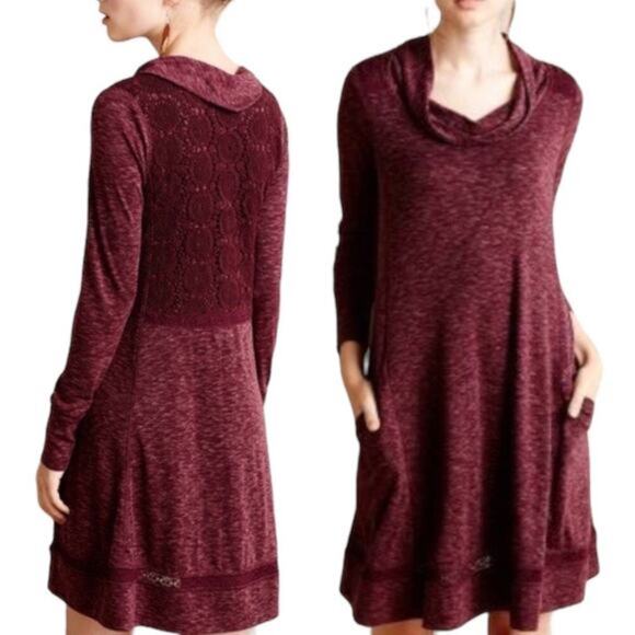 Anthropologie Saturday Sunday Purple Cowl Neck Swing Dress Size S - Picture 1 of 10